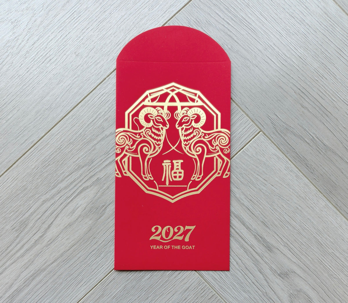 2027 Year of The Goat Gold Foil Red Envelopes Lucky Money Gift Packet for New Year | Wedding | Party | Events