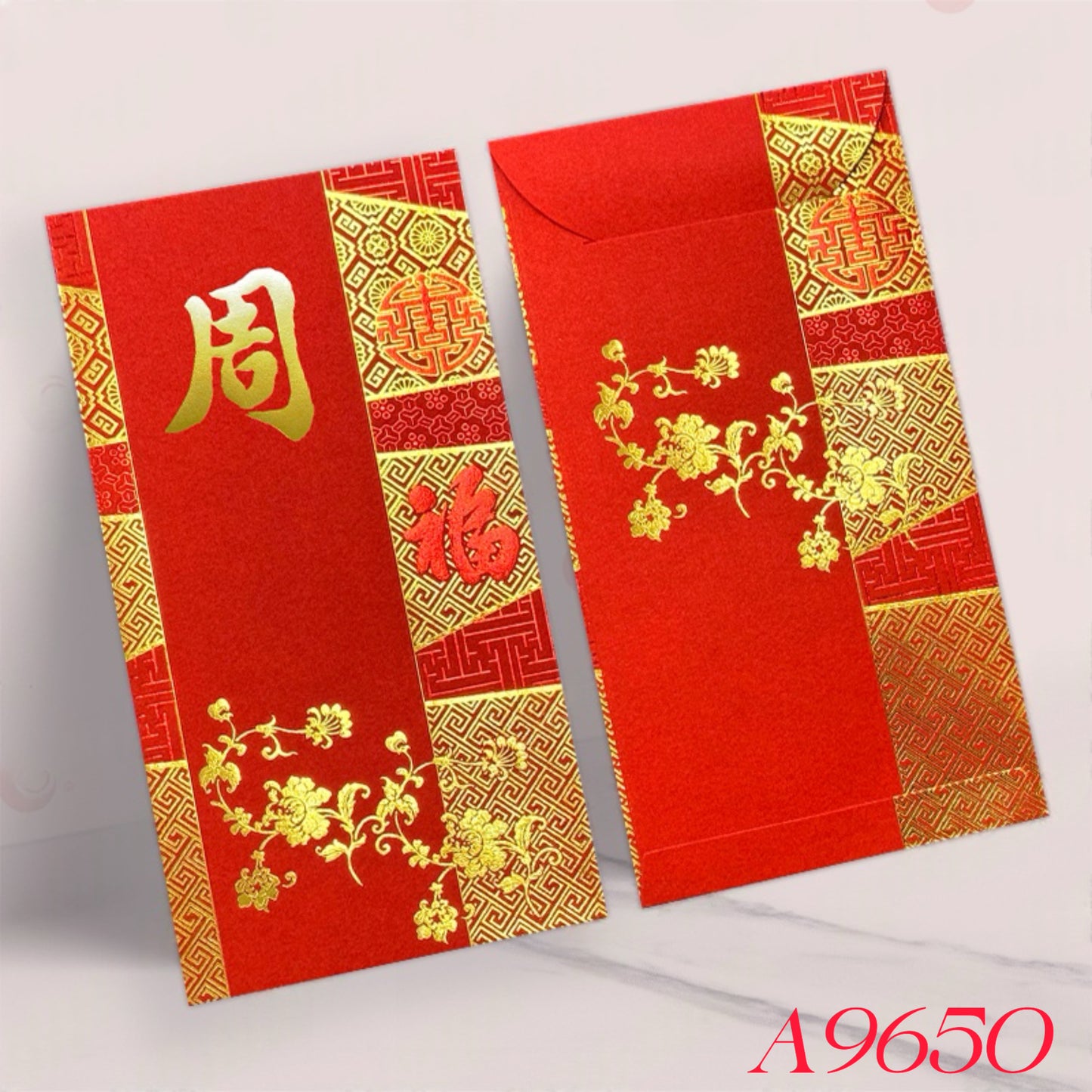 Pack of 100pcs Custom Classic Hong Kong Surname Red Envelope Lucky Money Gift Packet for New Year | Wedding Party
