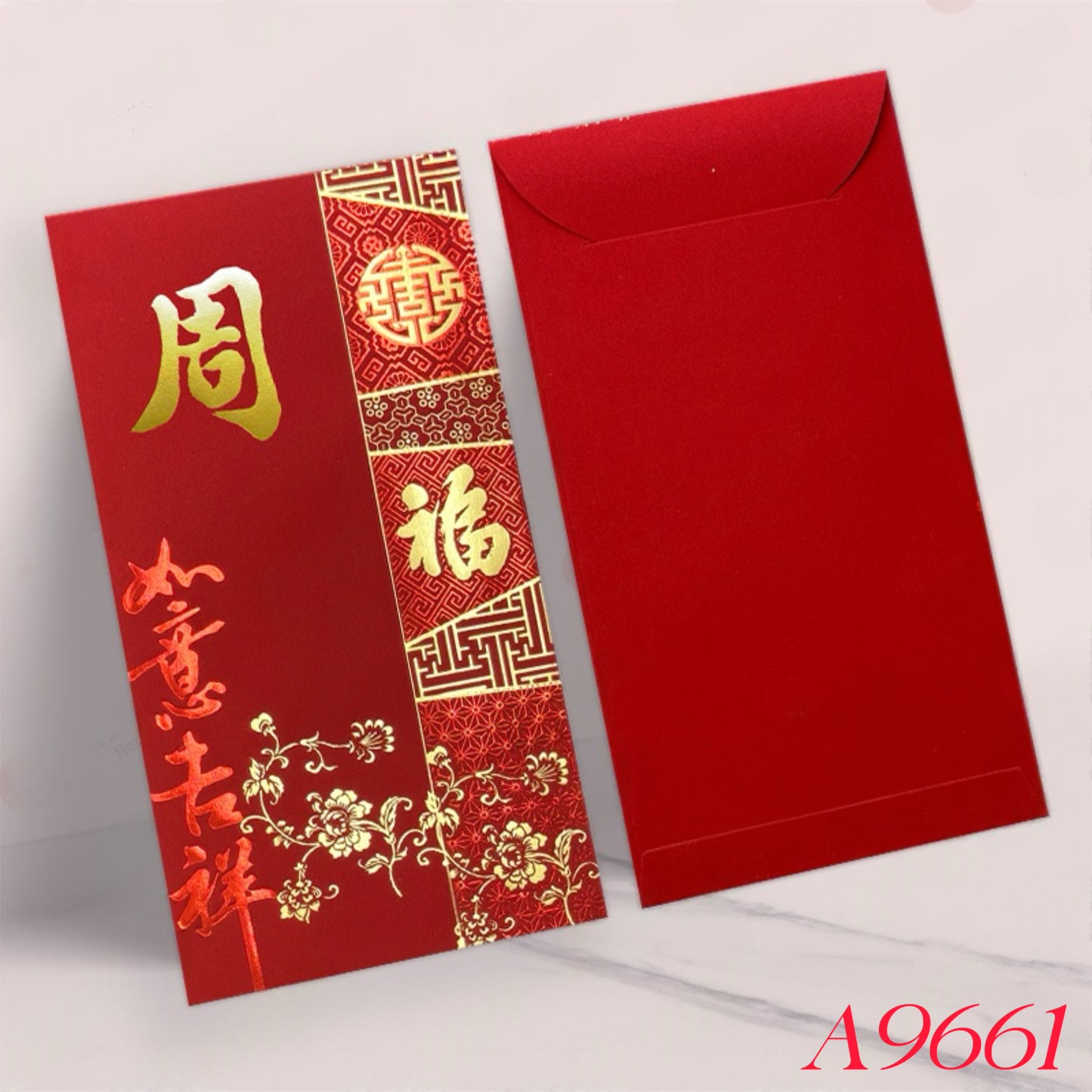 Pack of 100pcs Custom Classic Hong Kong Surname Red Envelope Lucky Money Gift Packet for New Year | Wedding Party