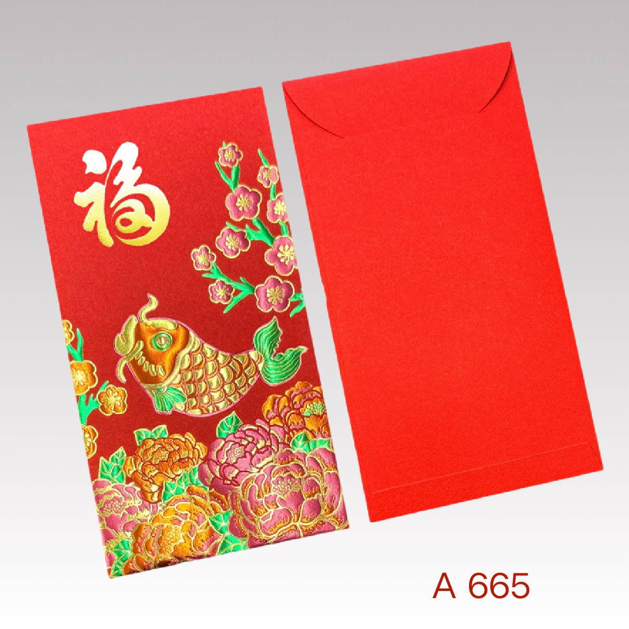 Pack of 100pcs Custom Classic Hong Kong Surname Red Envelope 年年有鱼 Lucky Money Gift Packet for New Year | Wedding Party
