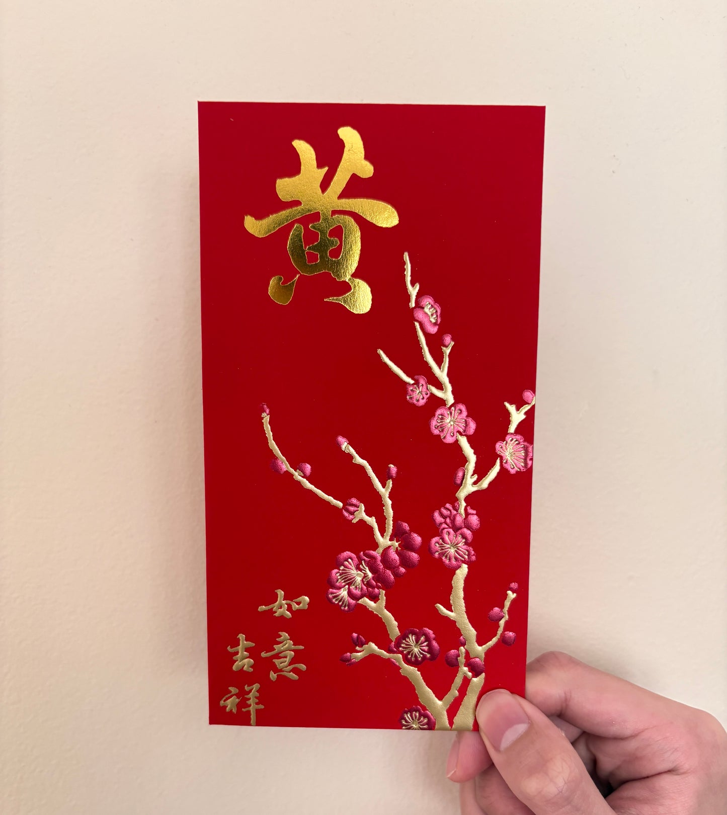 Pack of 100pcs Custom High-end Classic Hong Kong Surname Red Envelope Lucky Money Gift Packet for Chinese New Year | Wedding Party