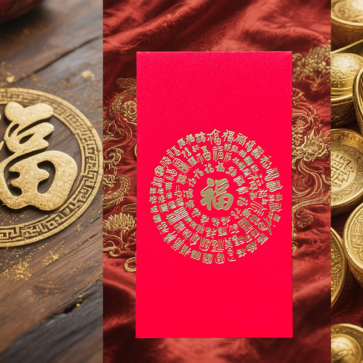 Pack of 30pcs High-end 福 Gold Foil Red Envelope Lucky Money Gift Packet for Chinese New Year | Wedding Party | Event