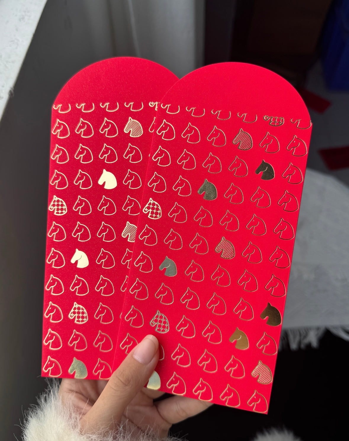 Wholesale with Free Design Luxe Gold Foil Red Envelope Lucky Money Personalized Gift Packet
