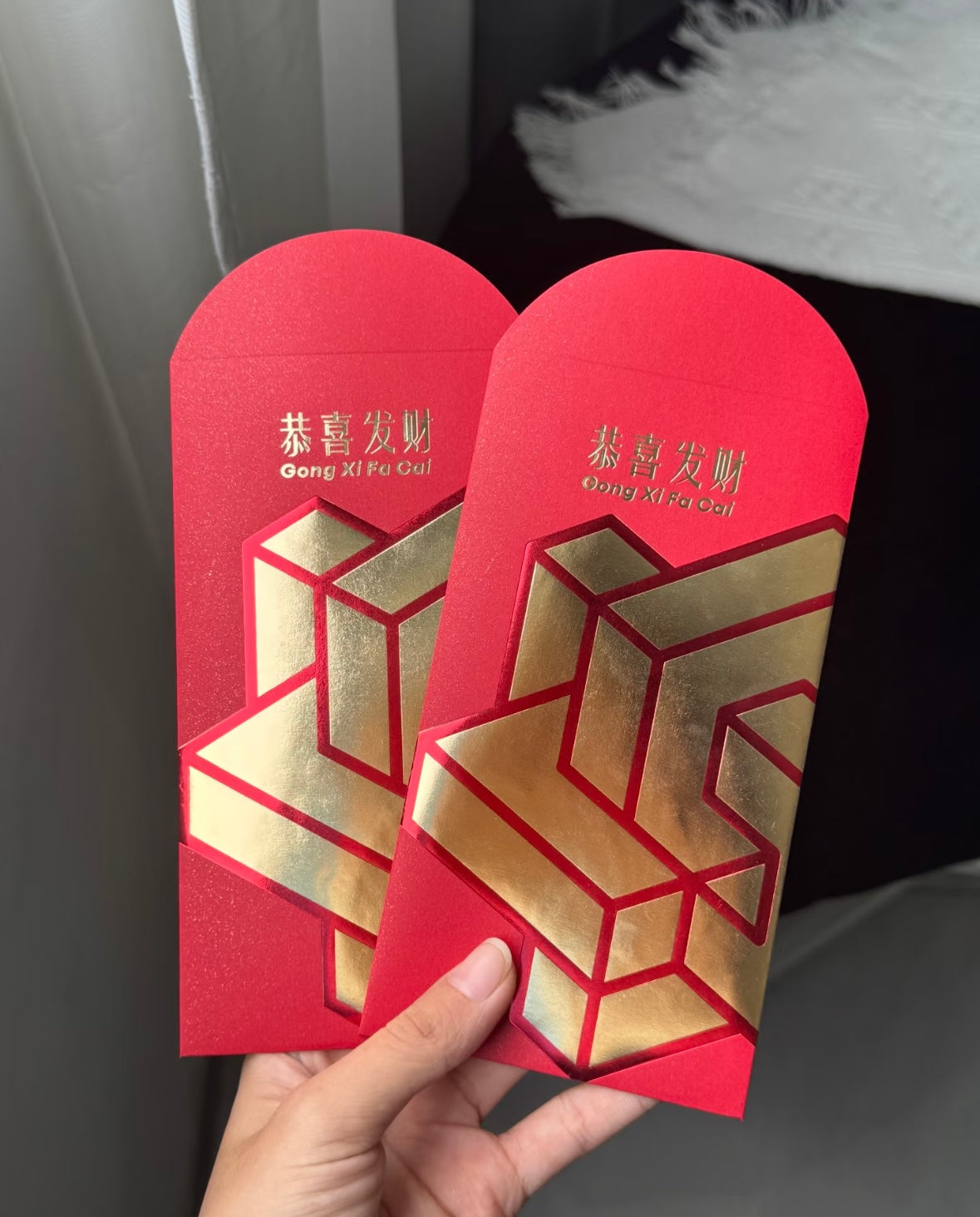 Wholesale with Free Design Luxe Gold Foil Red Envelope Lucky Money Personalized Gift Packet