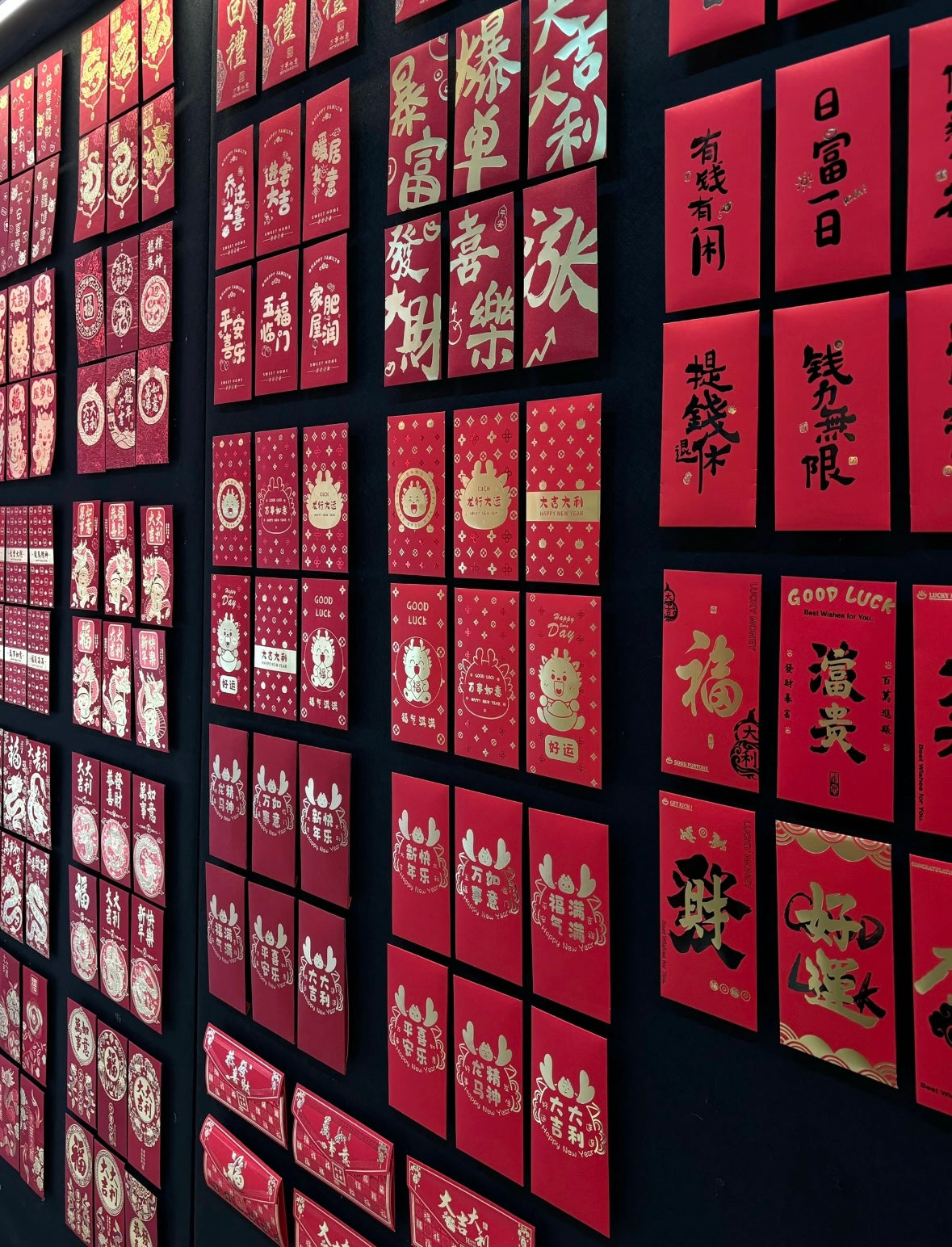 Wholesale with Free Design Luxe Gold Foil Red Envelope Lucky Money Personalized Gift Packet