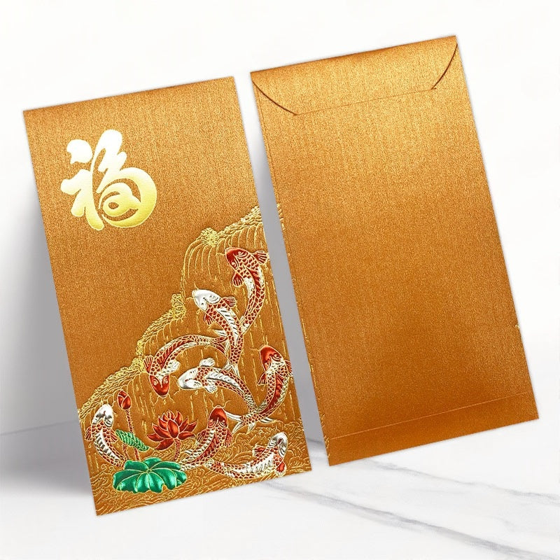 Pack of 100pcs Custom Classic Hong Kong Surname Red Envelope Lucky Money Gift Packet for Chinese New Year | Wedding Party