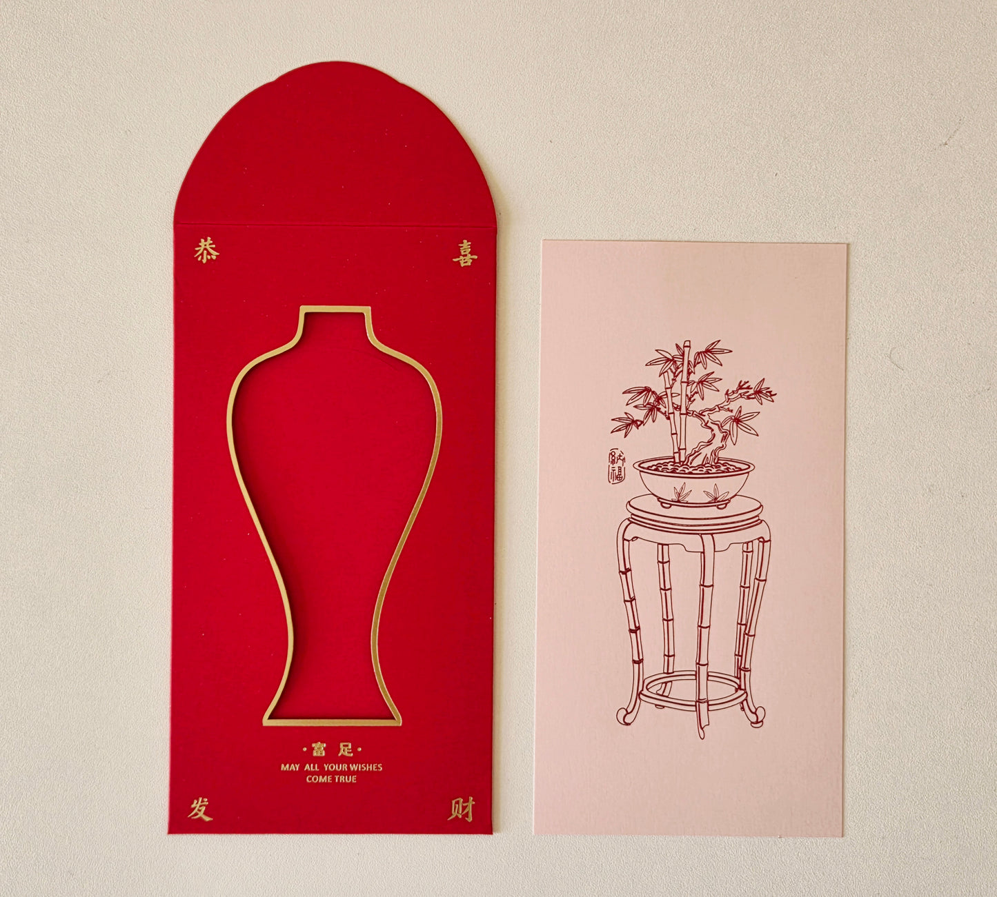 Gift Box of 6pcs Chinese Greeting Card Style Red Envelope Lucky Money Gift Packet