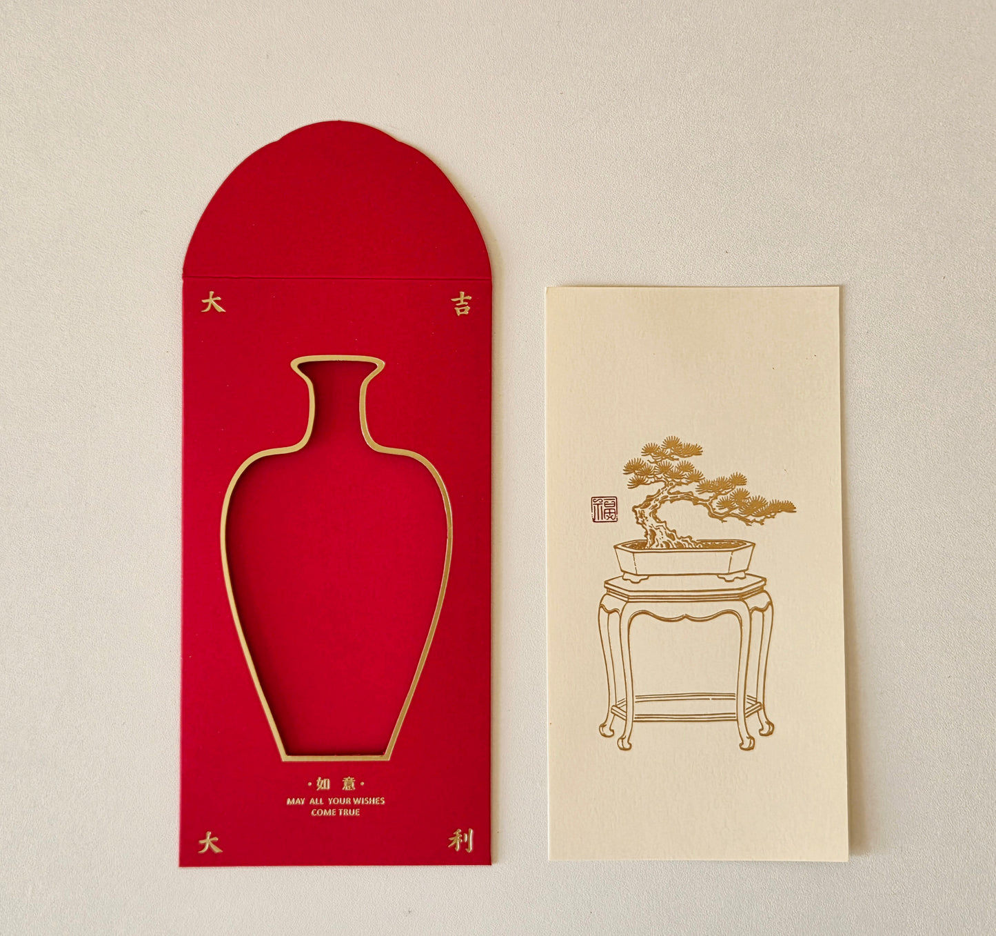 Gift Box of 6pcs Chinese Greeting Card Style Red Envelope Lucky Money Gift Packet