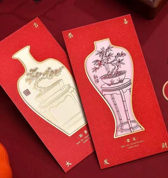 Gift Box of 6pcs Chinese Greeting Card Style Red Envelope Lucky Money Gift Packet