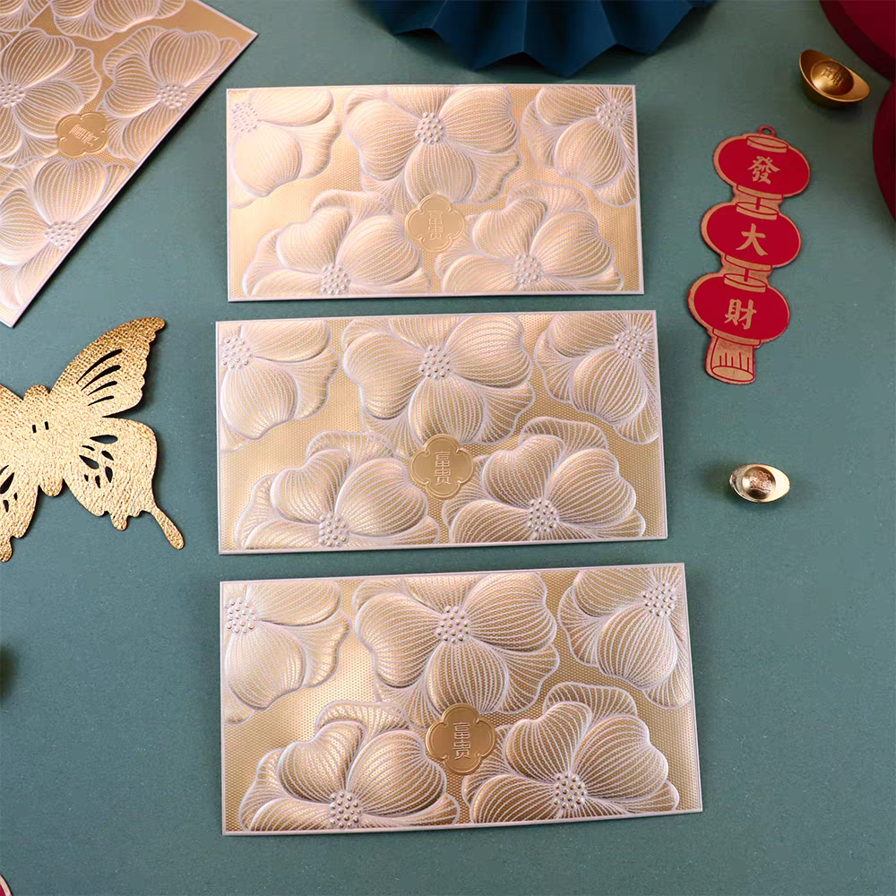 Pack of 18pcs Embossed Gold Foil Red Envelopes for New Year | Wedding | Lucky Money Gift Packet