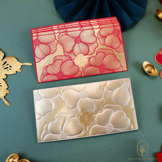 Pack of 18pcs Embossed Gold Foil Red Envelopes for New Year | Wedding | Lucky Money Gift Packet