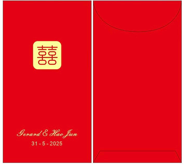 Custom 100pcs Red Envelope with Logo or Text Limited Printing Range (60*130mm≈2.4*5.1in) Red Envelope Lucky Money Personalized Gifts Packet