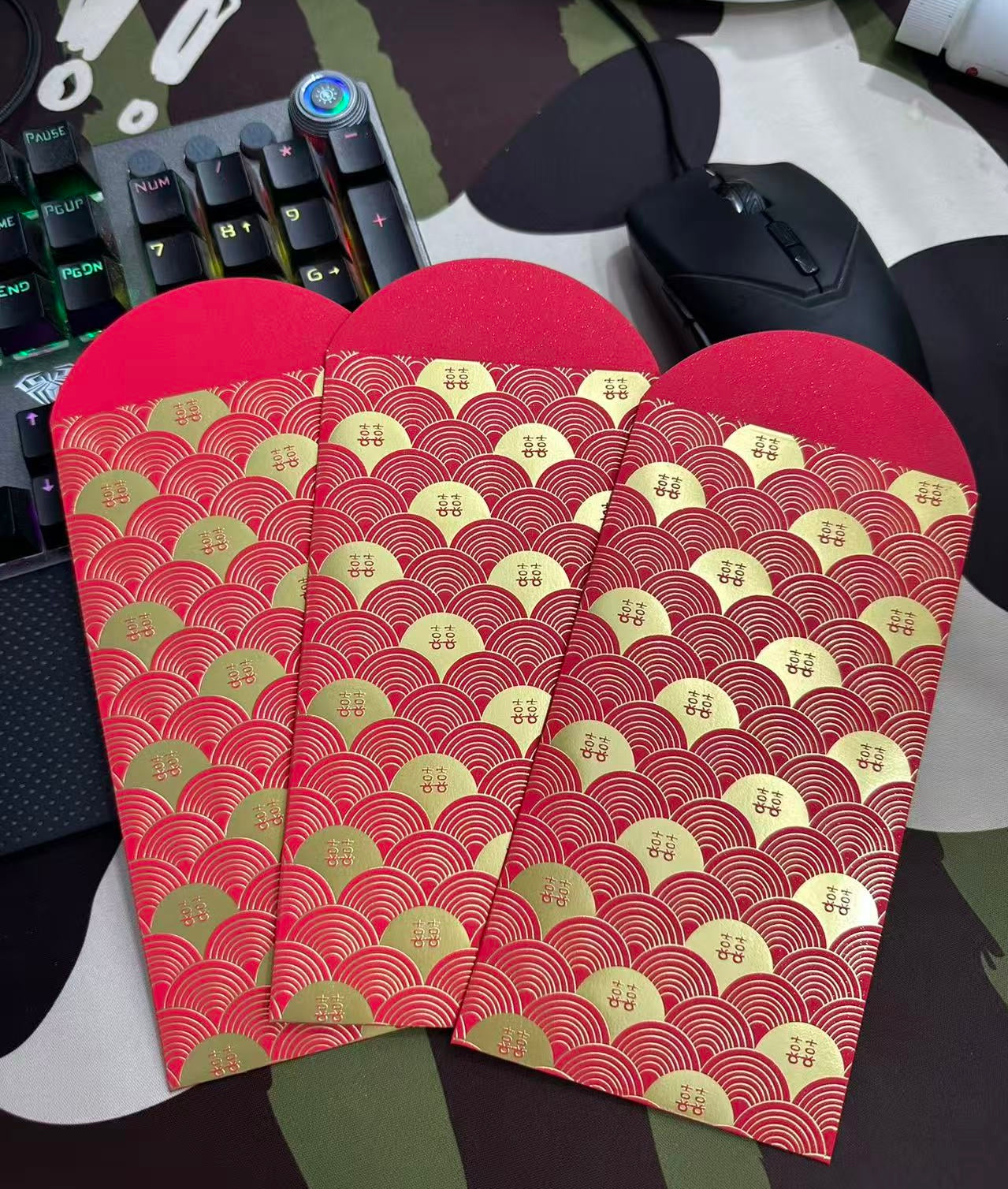Pack of 20pcs Luxe Chinese New Year Color Printing Gold Foil Red Envelope Lucky Money Personalized Gift Packet