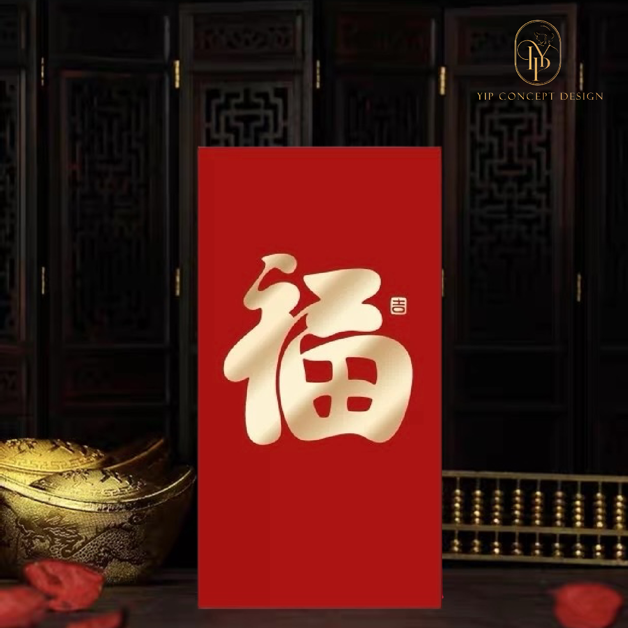 Wholesale Luxe Chinese New Year Gold Foil 福 Red Envelope Lucky Money Personalized Gift Packet