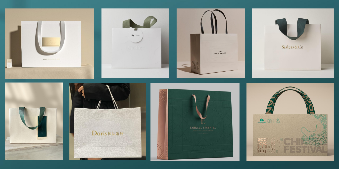 Luxury Custom Paper Bags with Handles - High-End Personalized Packaging for Gifts, Brands &amp; Retail (Available in Various Sizes &amp; Colors) - Walking Billboard