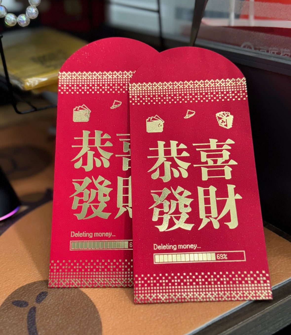Wholesale with Free Design Luxe Gold Foil Red Envelope Lucky Money Personalized Gift Packet