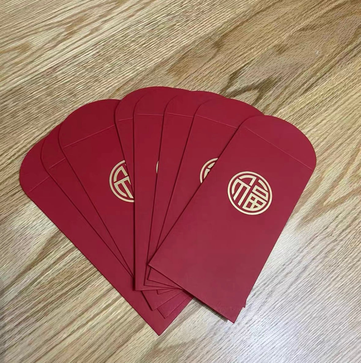 Pack of 20pcs Chinese New Year Gold Foil 福 Red Envelope Lucky Money Personalized Gift Packet