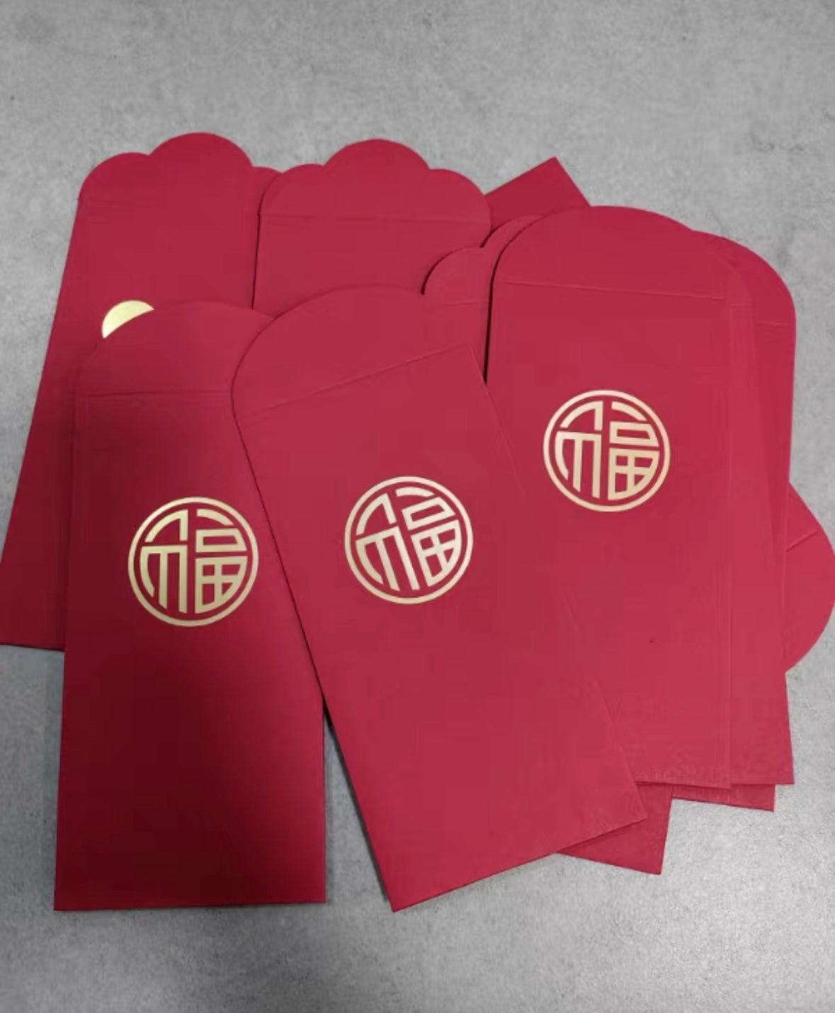 Pack of 20pcs Chinese New Year Gold Foil 福 Red Envelope Lucky Money Personalized Gift Packet