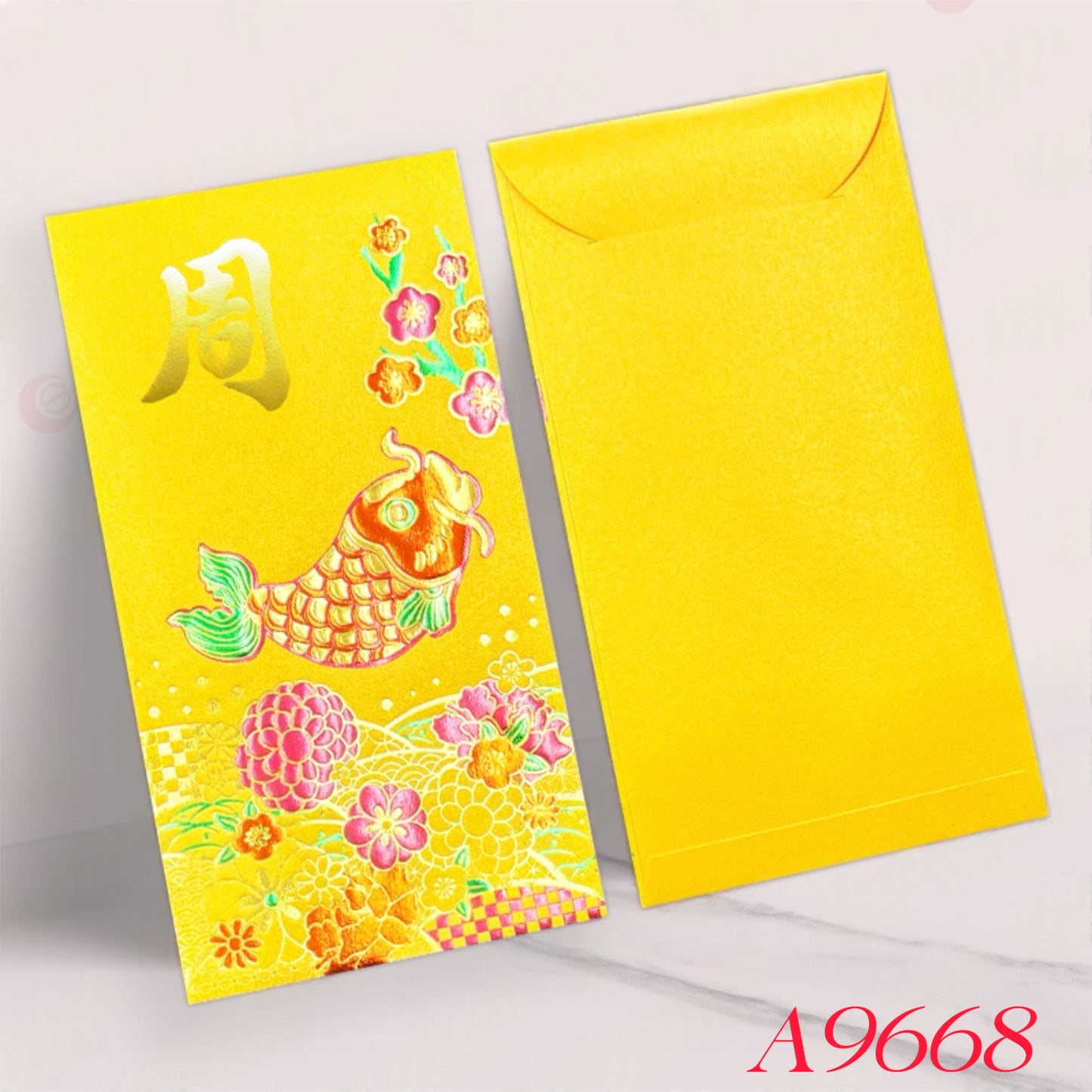 Pack of 100pcs Custom Classic Hong Kong Surname Red Envelope 年年有鱼 Lucky Money Gift Packet for New Year | Wedding Party