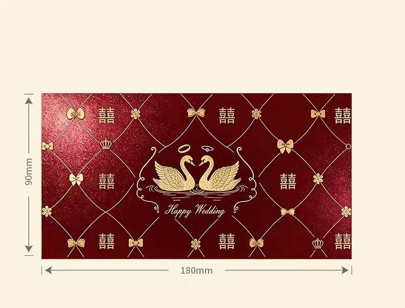 Pack of 12pcs Double Happiness 囍 Wedding Red Envelopes Gold Foil Lucky Money gift Packet
