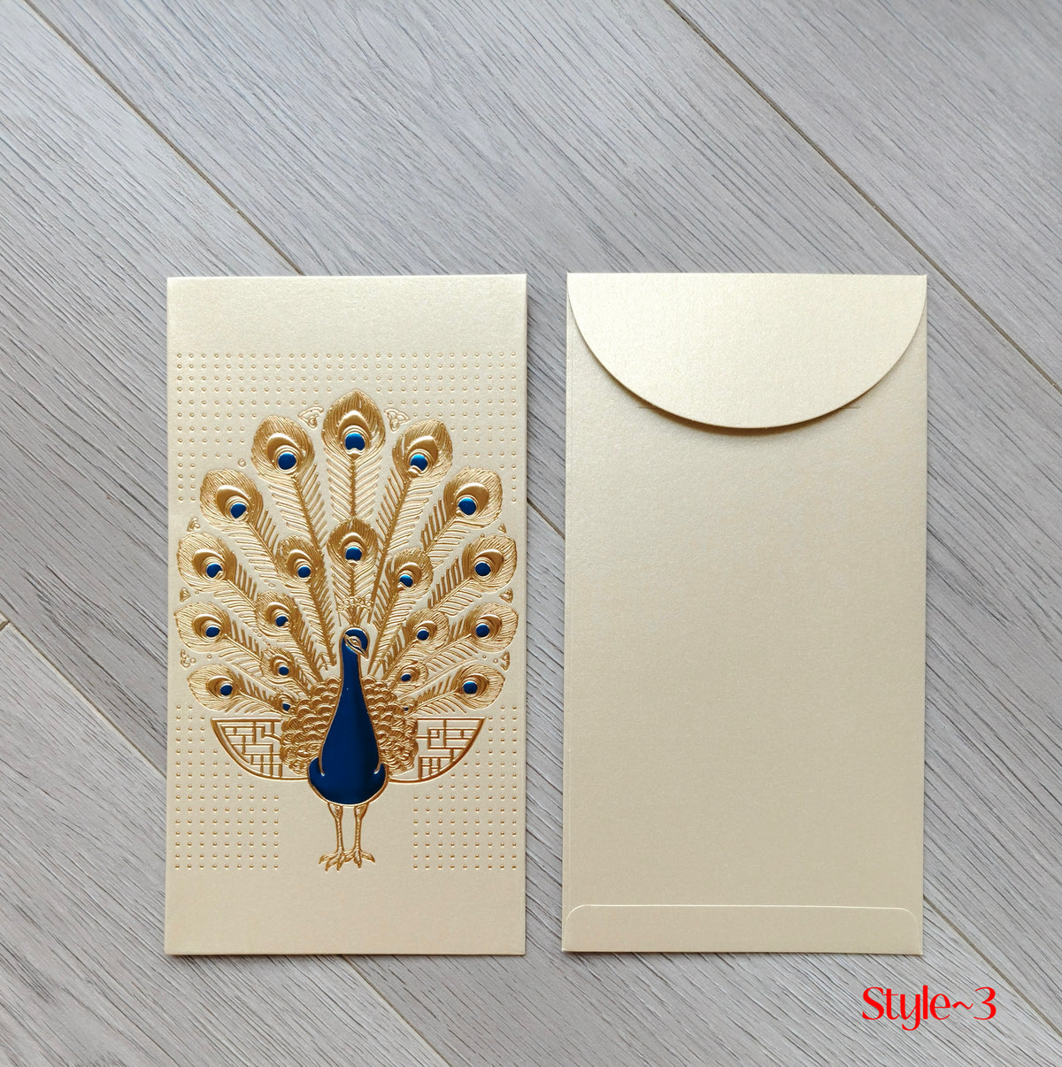 Pack of 16pcs Gold Foil The Regal Peacock Design Concept Red Envelope can be Customized New Year Lucky Money Gift Packet