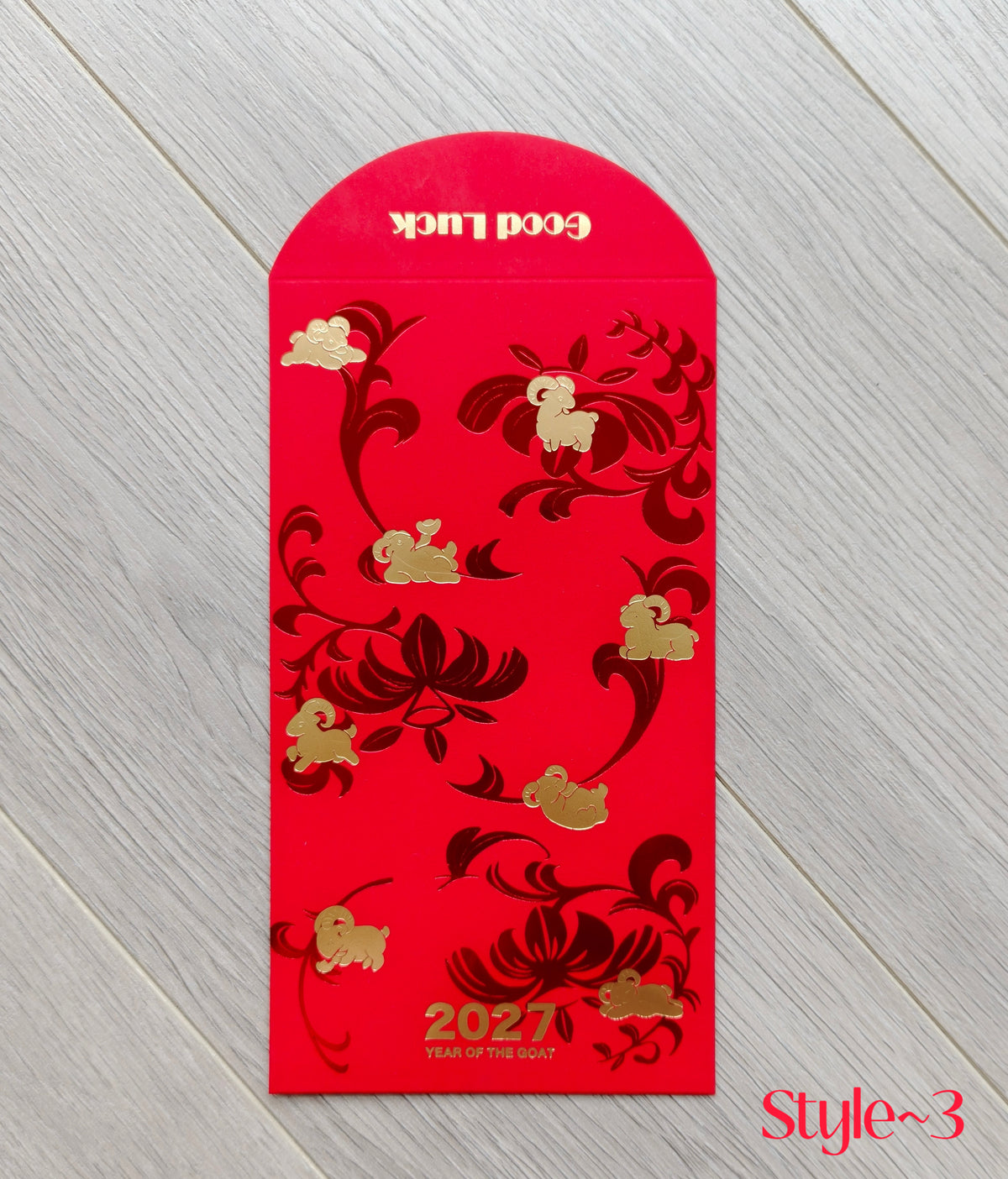 2027 Year of The Goat Gold Foil Red Envelopes Lucky Money Gift Packet for New Year | Wedding | Party | Events